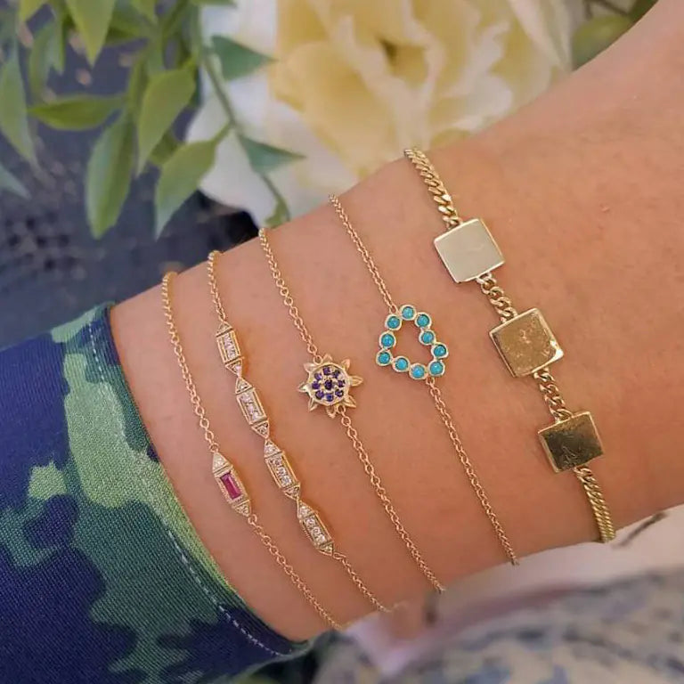 Personalized Colorful Crystals Bracelet Set for Women